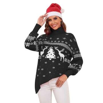 ZAFUL Christmas Sweater for Women Cute Merry Xmas Santa Claus Holiday Cozy Knit Pullover Sweatshirts...