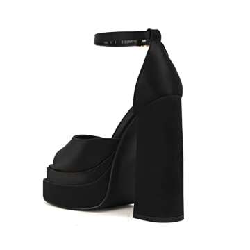 THESHY Womens Platform Ankle Strap Sandals Open Toe Wedge Chunky High Block Heels Fashion Dress Sandal for Women