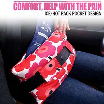 BNRendles Hysterectomy Pillows with Ice/Hot Pocket for Abdominal Surgery, Hysterectomy Recovery Must Have Gifts, Tummy Tuck Stomach Padding, Black Velvet