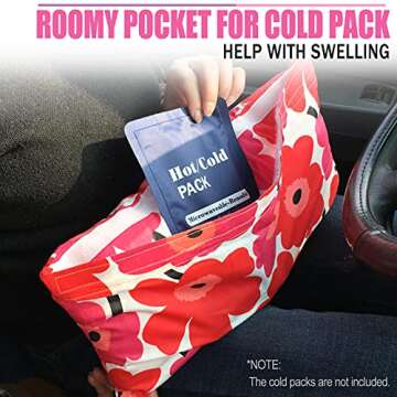 BNRendles Hysterectomy Pillows with Ice/Hot Pocket for Abdominal Surgery, Hysterectomy Recovery Must Have Gifts, Tummy Tuck Stomach Padding, Black Velvet