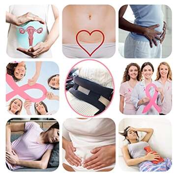 BNRendles Hysterectomy Pillows with Ice/Hot Pocket for Abdominal Surgery, Hysterectomy Recovery Must Have Gifts, Tummy Tuck Stomach Padding, Black Velvet