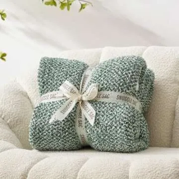 Snuggle Sac Heather Throw Blanket - Cozy, Soft, Decorative