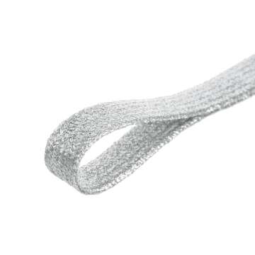 Allegra K Glitter Shiny Metallic Sparkling Shimmery Flat Sneakers Shoelace Shoe Laces Strings 110cm/43.31" Silver