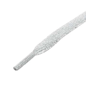 Allegra K Glitter Shiny Metallic Sparkling Shimmery Flat Sneakers Shoelace Shoe Laces Strings 110cm/43.31" Silver