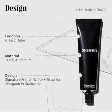 Nécessaire The Hand Retinol. Anti-Age Repair Serum. For Crepiness, Wrinkles, Spots, Brittle Cuticles. 0.25% Pure Retinol. 5% AHA. Dermatologist-Tested. Hypoallergenic. Non-Comedogenic.
