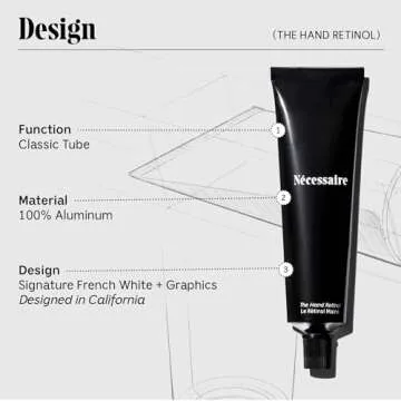 Nécessaire The Hand Retinol. Anti-Age Repair Serum. For Crepiness, Wrinkles, Spots, Brittle Cuticles. 0.25% Pure Retinol. 5% AHA. Dermatologist-Tested. Hypoallergenic. Non-Comedogenic.