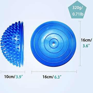 2PCS Hedgehog Balance Pods, Pimples Pilates Ball, Half Spiky Fitness Domes for Kids Adults Sports, F...