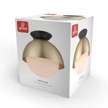 Globe Electric Oswald Flush Mount Ceiling Light Stylish Fixture