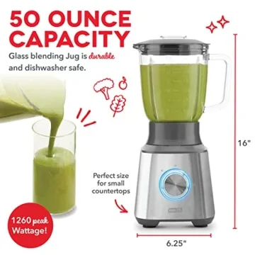 Dash Quest 50 oz Countertop Blender for Smoothies & Soups