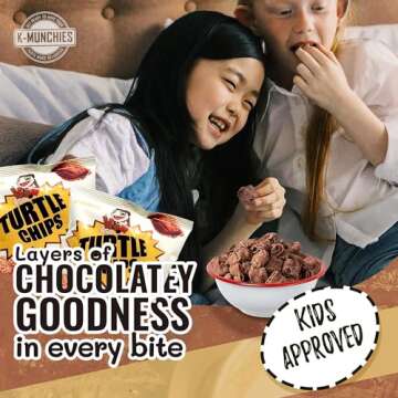 K-Munchies Orion Turtle Chips - 3 Packs of 160-gram Choco Churro Flavor Korean Chips - Sweet, Crispy, Korean Snacks with Hint of Cinnamon - Bite-Sized, On-The-Go Korean Corn Snack