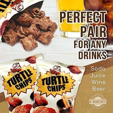 K-Munchies Orion Turtle Chips - 3 Packs of 160-gram Choco Churro Flavor Korean Chips - Sweet, Crispy, Korean Snacks with Hint of Cinnamon - Bite-Sized, On-The-Go Korean Corn Snack