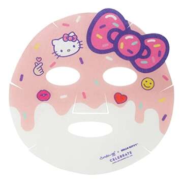 The Crème Shop | Hello Kitty CELEBRATE - Me Time! Youth-Promoting Sheet Mask (3 Pack), for Plumping Treatment