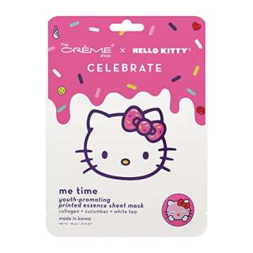 The Crème Shop | Hello Kitty CELEBRATE - Me Time! Youth-Promoting Sheet Mask (3 Pack), for Plumping Treatment