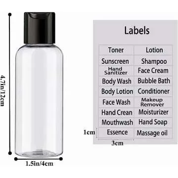 DNSEN 5 Pack 3.4 oz Travel Bottles for Toiletries TSA Approved Leakproof Plastic Empty Travel Size Bottles Containers with Labels