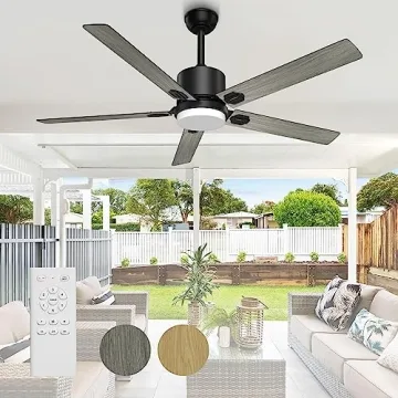 BECLOG Ceiling Fan with Lights, 60" Ceiling Fans with Lights & Remote Indoor Outdoor DC Motor 5 Reve...