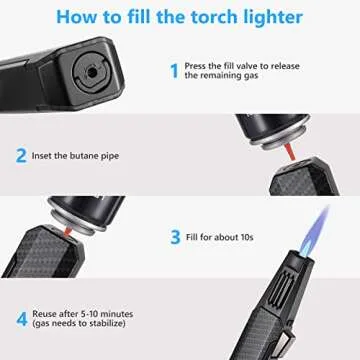 Butane Torch Lighter HGT-198 - Adjustable Flame for Cooking