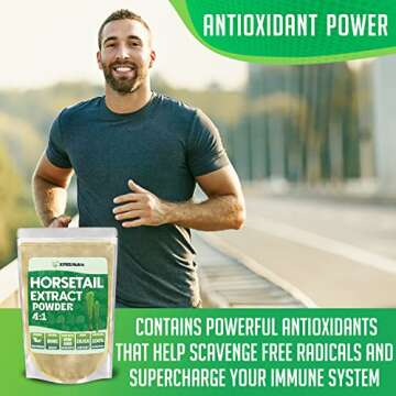 XPRS Nutra Horsetail Extract Powder for Hair, Nails, and Bones - High Potency Horsetail Root Powder - High Silica Content for Maximum Results - Vegan Friendly Horstail Extract (4 oz)