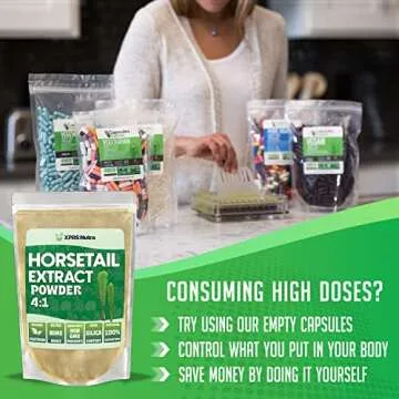 XPRS Nutra Horsetail Extract Powder for Hair, Nails, and Bones - High Potency Horsetail Root Powder - High Silica Content for Maximum Results - Vegan Friendly Horstail Extract (4 oz)