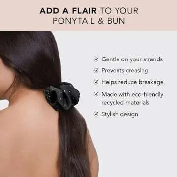 Kitsch Satin Rhinestone Brunch Scrunchie for All Hair Types