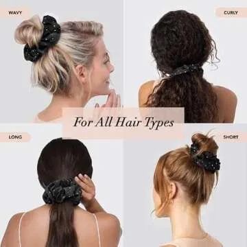 Kitsch Satin Rhinestone Brunch Scrunchie for All Hair Types