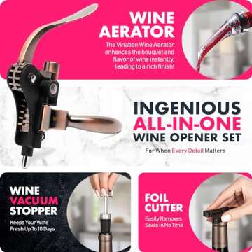 VINABON Premium Wine Opener Set with Accessories