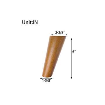 Bikani Round Solid Wood Furniture Legs Sofa Replacement Legs Perfect for Mid-Century Modern/Great IK...