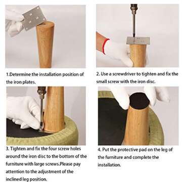 Bikani Round Solid Wood Furniture Legs Sofa Replacement Legs Perfect for Mid-Century Modern/Great IKEA hack for Sofa, Couch, Bed, Coffee Table (6 Inches,Set of 4, Walnut Color)