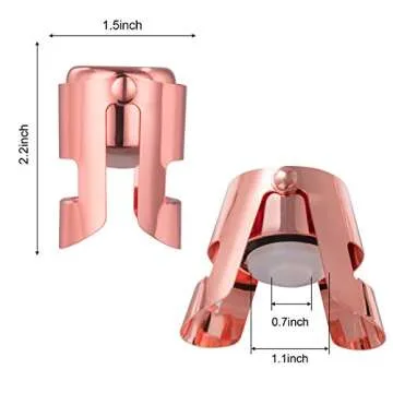 OWO Champagne Stopper for Sparkling Wine, Rose Gold