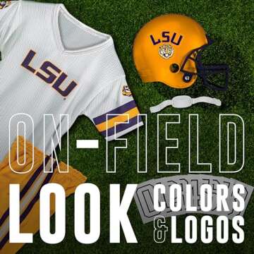 Franklin Sports NCAA LSU Tigers Kids College Football Uniform Set - Youth Uniform Set - Includes Jersey, Helmet, Pants - Youth Small
