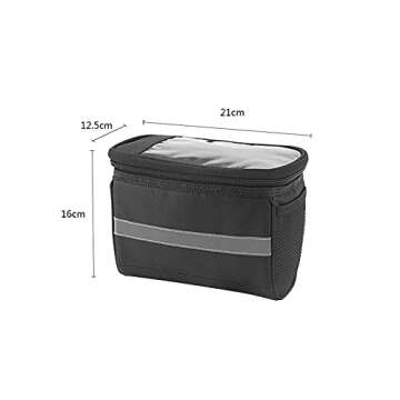 traderplus Bike Handlebar Bag Bicycle Basket Waterproof Mountain Cycling Pack with Touchable Transpa...