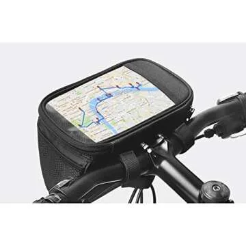 traderplus Bike Handlebar Bag Bicycle Basket Waterproof Mountain Cycling Pack with Touchable Transparent Cell Phone Pouch Reflective Stripe Bike Front Basket Thermal Insulation Storage Bag, 2L