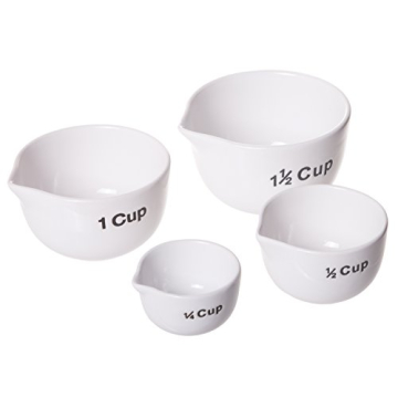 Red Co. Stoneware 4-Piece Measuring Cups Set for Cooking