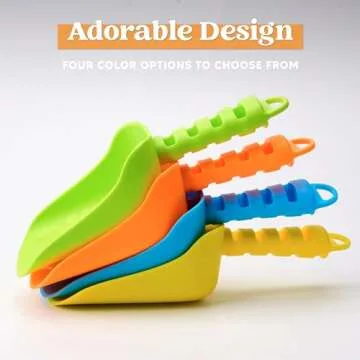 Sloosh Beach Sand Shovels for Kids - 4 Colorful Beach Toys