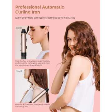 UKLISS Hair Wavy Auto Crimper Tool Styling Temp Control Revolving Curler - Heated Ceramic Setting