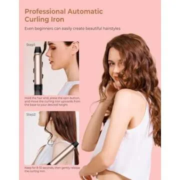 UKLISS Hair Wavy Auto Crimper Tool Styling Temp Control Revolving Curler - Heated Ceramic Setting