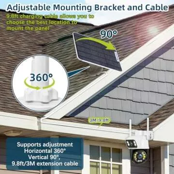 8W Upgraded Solar Panel for Bird Feeder Camera - Type-C Solar Panels Charger Compatible with Rechargeable Battary Powered Camera Outdoor,IP65 9.8ft Cable 360° Swivel Bracket,Ideal Gifts for Men