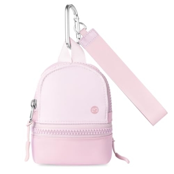 Babysun Mini Backpack Keychain Wristlet Pouch - Cute Small Wallet with RFID Slots