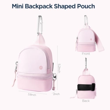 Babysun Mini Backpack Wristlet Pouch for Coins and Cards