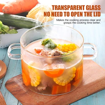 Glass Cooking Saucepan Safe for Pasta Soup Baby Food