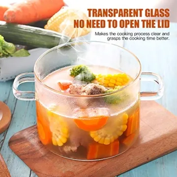 Glass Cooking Saucepan Safe for Pasta Soup Baby Food