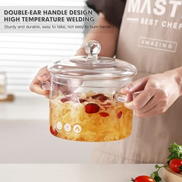 Glass Cooking Saucepan Safe for Pasta Soup Baby Food