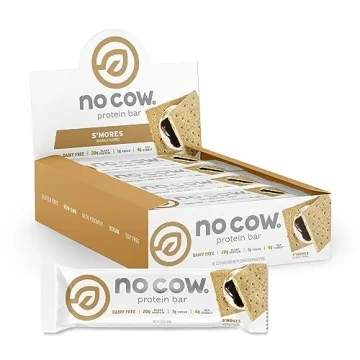 No Cow High Protein Bars, S'Mores - Guilt-Free Healthy Snacks with 20g Protein