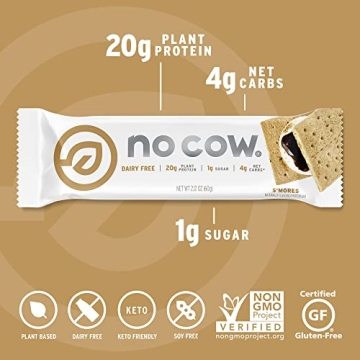 No Cow High Protein Bars - Vegan, Low Sugar Snacks