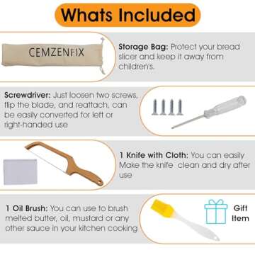 CEMZENFIX Bread Knife, Bread Knife for Homemade Bread, Best Bread Knife - with eco-friendly cloth bag, Sourdough Bread Knife - 16" Right-Handed, Cuts Thin, Even Slices - Premium Stainless Steel