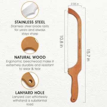 CEMZENFIX Bread Knife, Bread Knife for Homemade Bread, Best Bread Knife - with eco-friendly cloth bag, Sourdough Bread Knife - 16" Right-Handed, Cuts Thin, Even Slices - Premium Stainless Steel