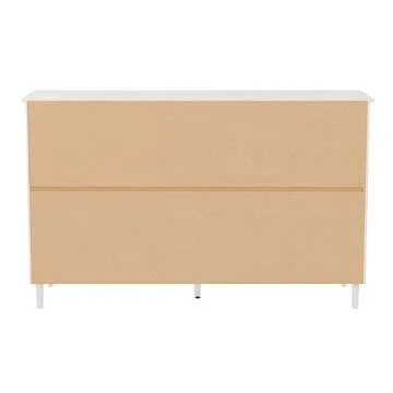 Walker Edison Wood Dresser Bedroom Storage Drawer Organizer Closet Hallway, 6 Drawer, White