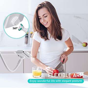 UVERTOOP Gooseneck Cell Phone Holder for Bed Phone Stand with Flexible Long Arm Clip Lazy Bracket Desk Clamp Mount Stand Compatible with iPhone 12 11 Pro XS Max XR SE 8 7 Galaxy and More (White)