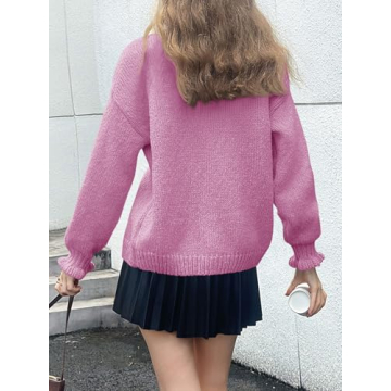 Saodimallsu Women's Oversized Ruffle Cardigan Trendy Sweater