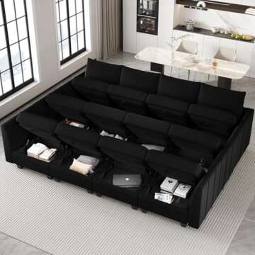 Belffin Oversized Modular Velvet Sectional Sofa with Storage