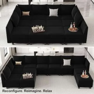 Belffin Oversized Modular Velvet Sectional Sofa with Storage